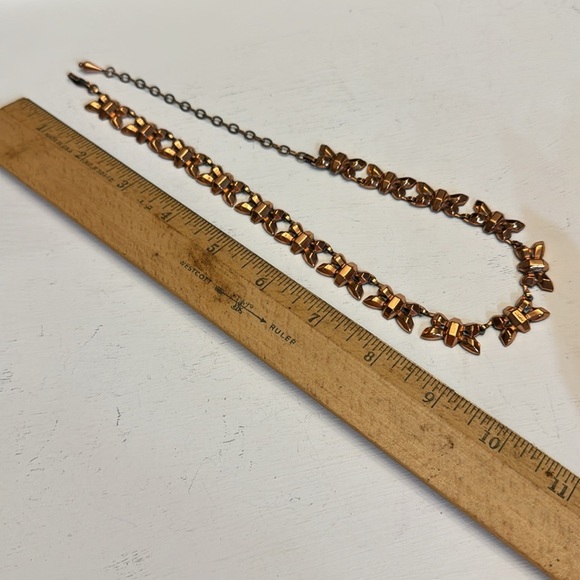 Elegant Renoir Copper Firefly Parure Necklace & Clip-on Earrings Signed Set - Picture 10 of 13